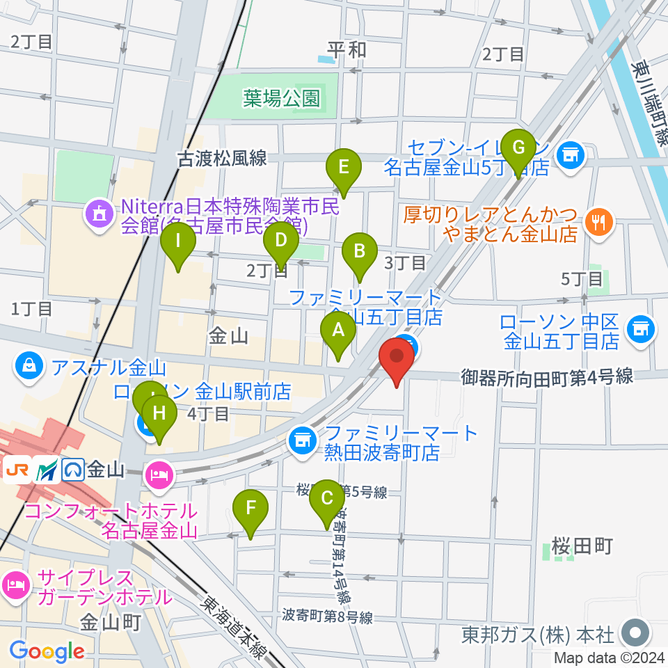 ミスターケニーズ周辺のカフェ一覧地図