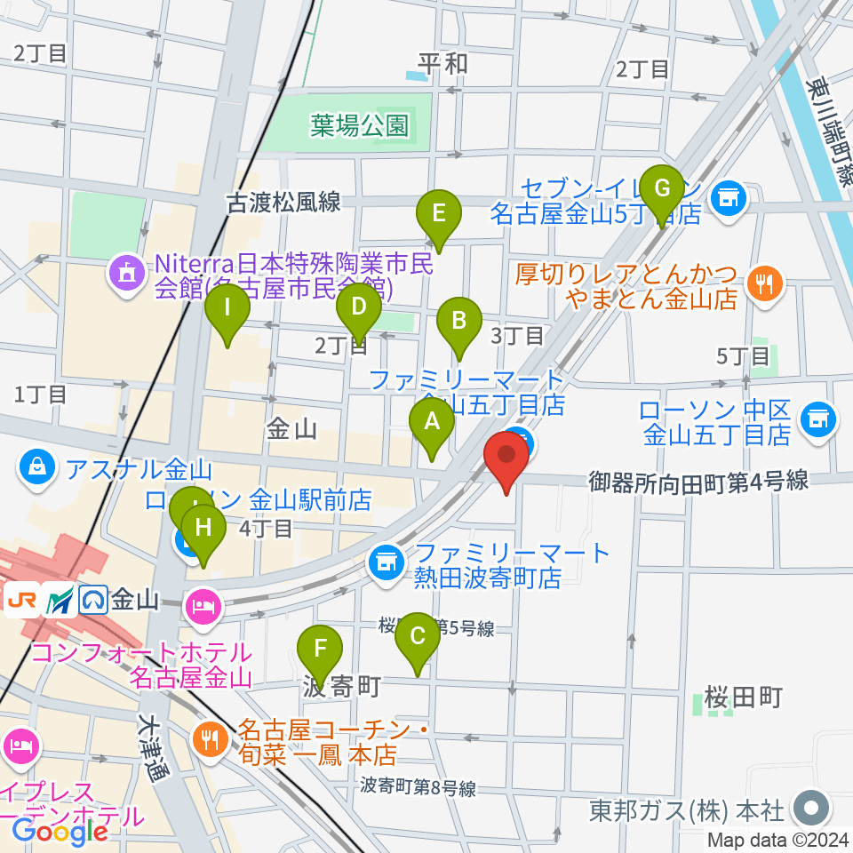 ミスターケニーズ周辺のカフェ一覧地図