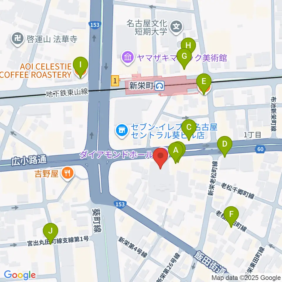 名古屋CLUB MAGO周辺のカフェ一覧地図