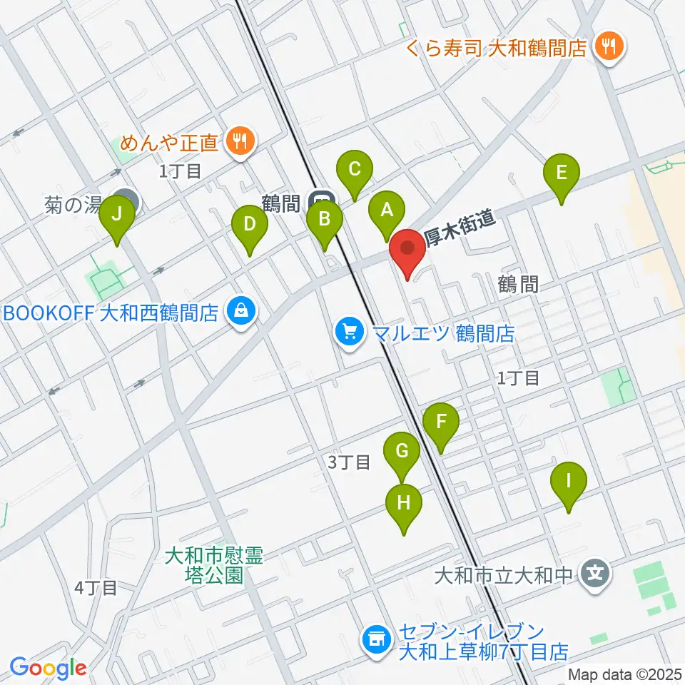 鶴間スタジオアジャ周辺のカフェ一覧地図