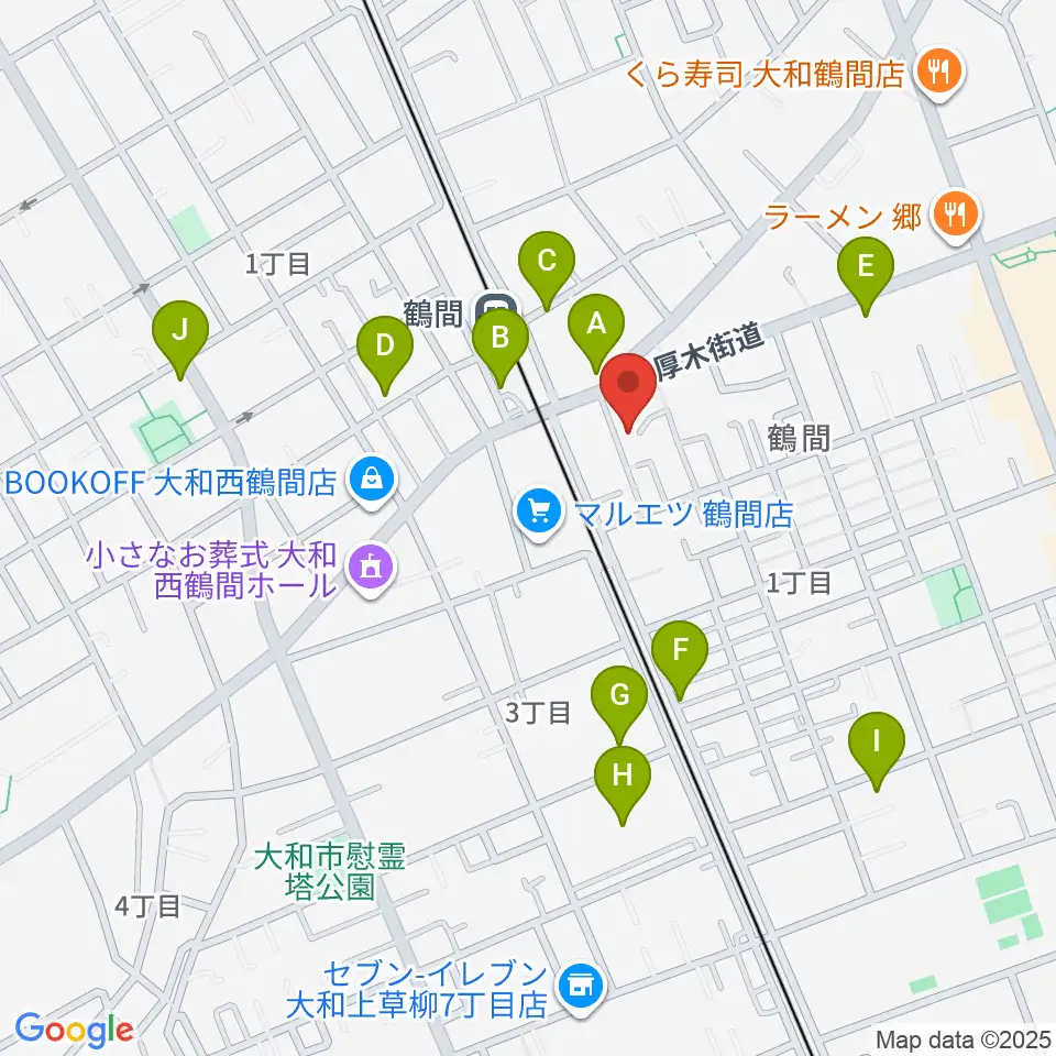 鶴間スタジオアジャ周辺のカフェ一覧地図