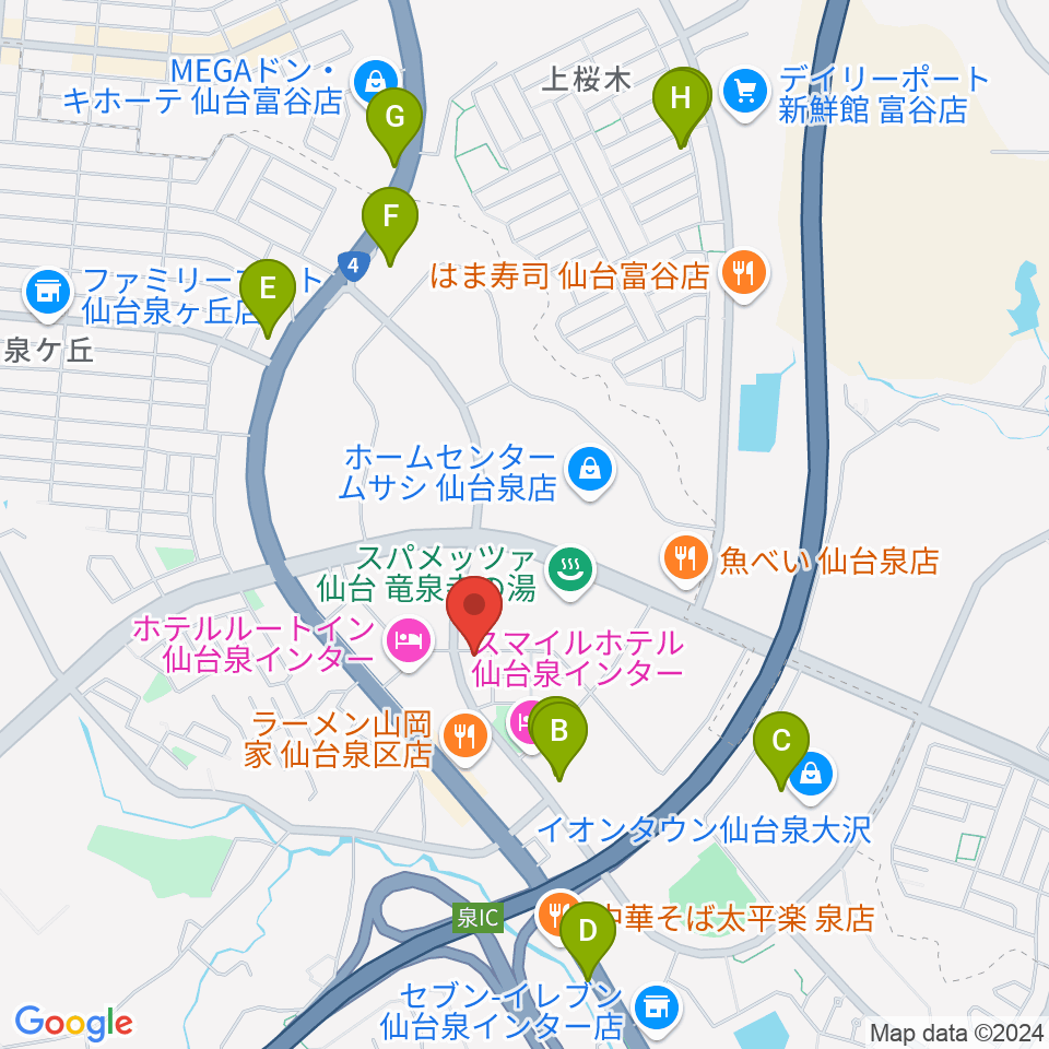 ミュージックサロンP+Luck（プラック）周辺のカフェ一覧地図