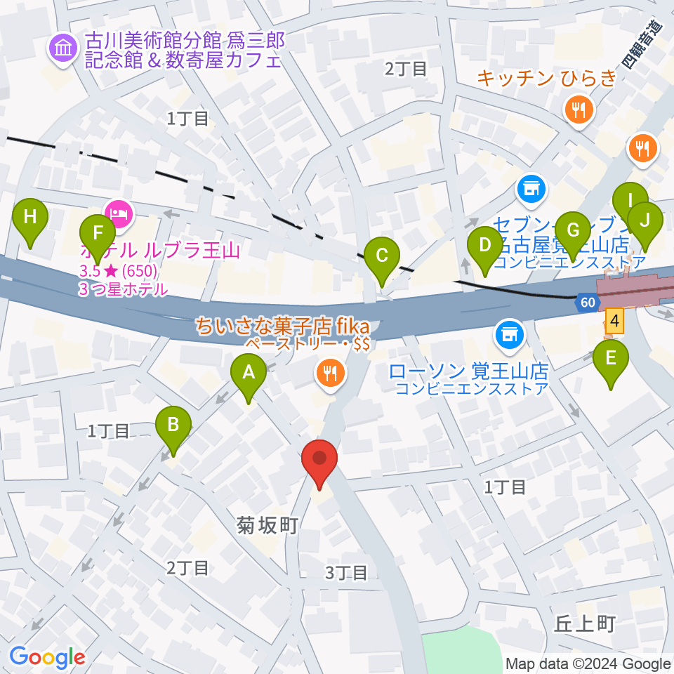 名古屋スターアイズ周辺のカフェ一覧地図