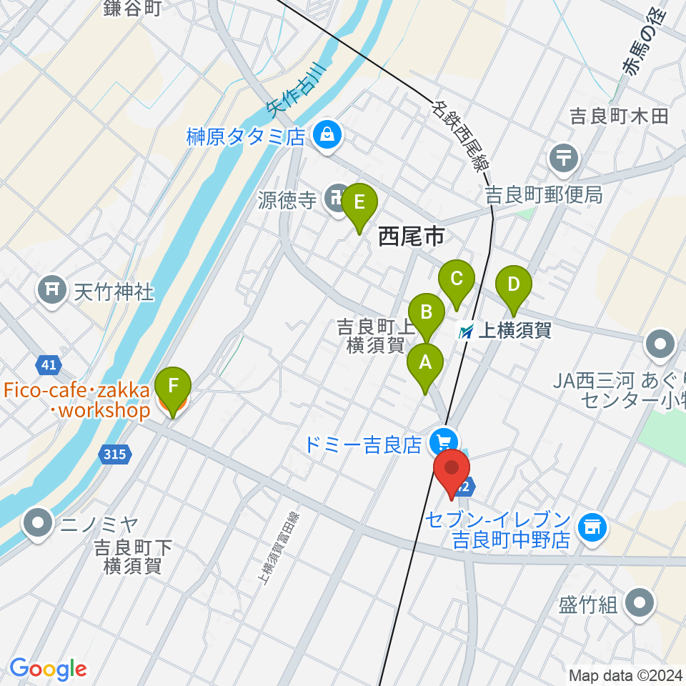 インテルサット周辺のカフェ一覧地図