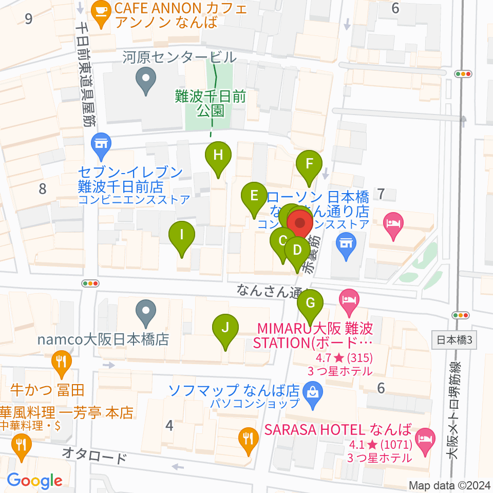 スタジオクーパー周辺のカフェ一覧地図