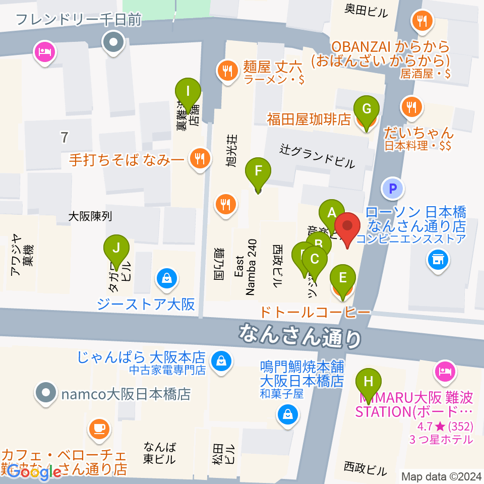 スタジオクーパー周辺のカフェ一覧地図