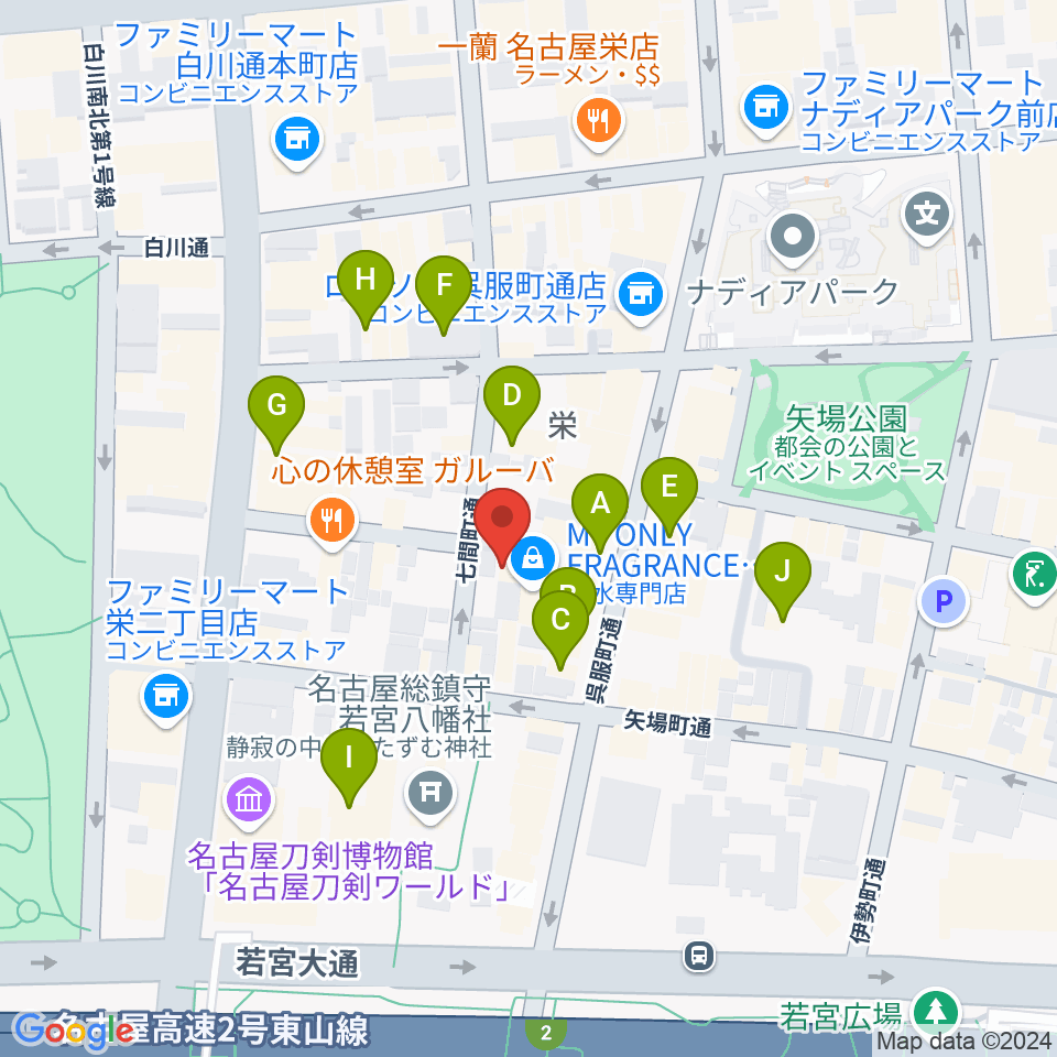 名古屋HOLIDAY NEXT周辺のカフェ一覧地図