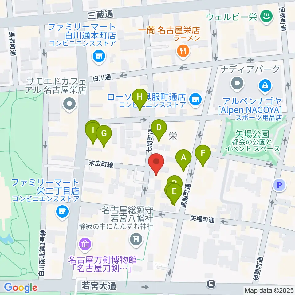 名古屋HOLIDAY NEXT周辺のカフェ一覧地図
