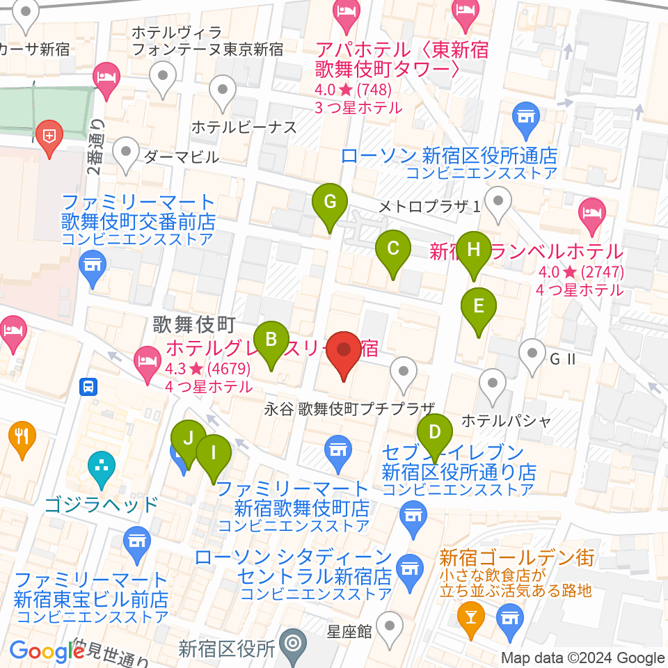 HOLIDAY SHINJUKU周辺のカフェ一覧地図