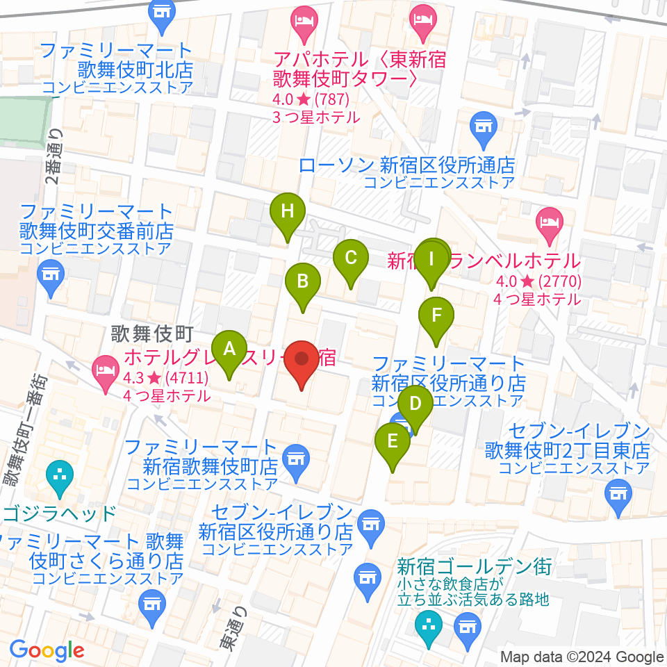 HOLIDAY SHINJUKU周辺のカフェ一覧地図