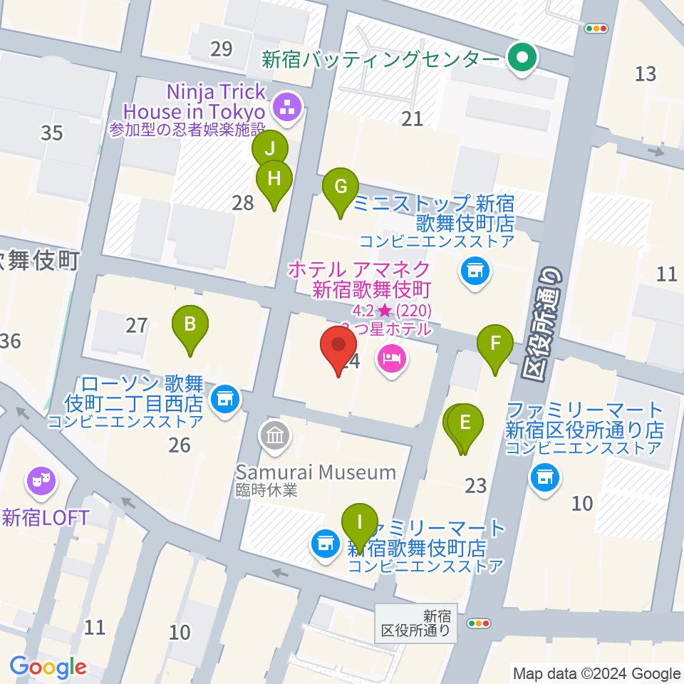 HOLIDAY SHINJUKU周辺のカフェ一覧地図