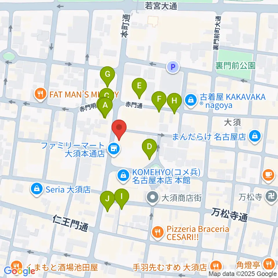 X-HALL ZEN周辺のカフェ一覧地図