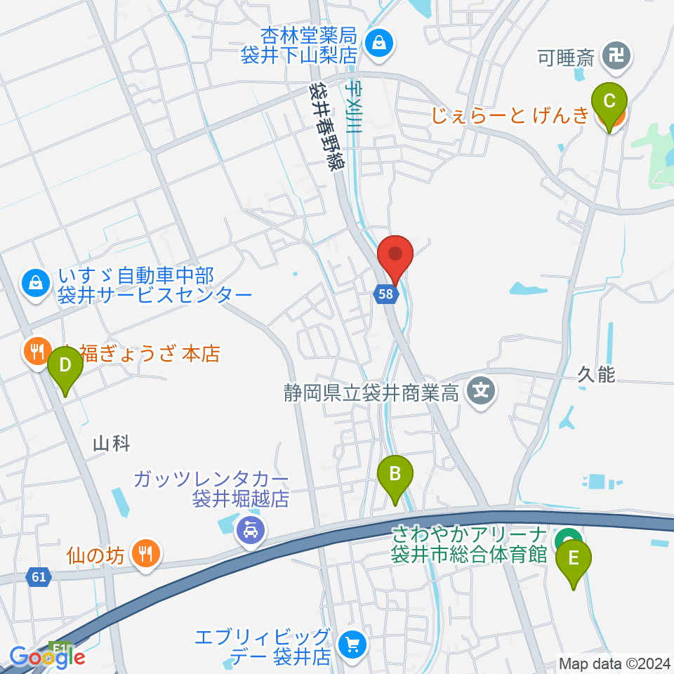 袋井マムゼル周辺のカフェ一覧地図