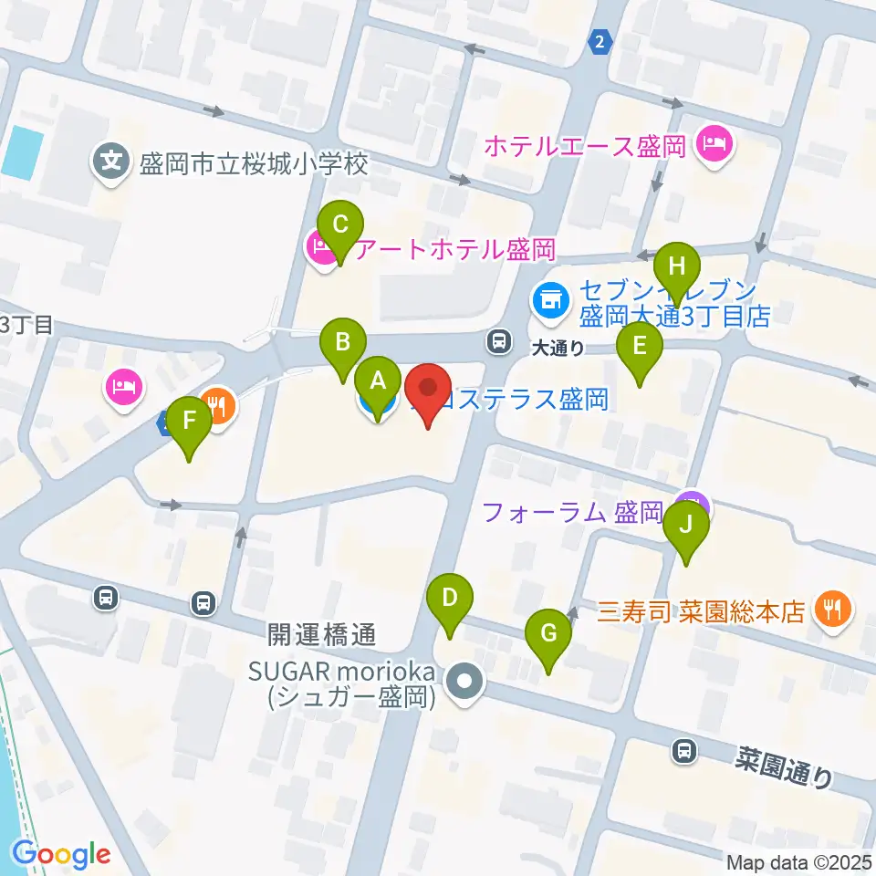 東山堂クロステラスセンター周辺のカフェ一覧地図