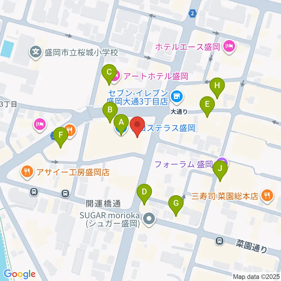 東山堂クロステラスセンター周辺のカフェ一覧地図