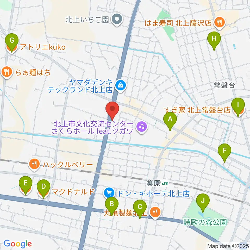 北上正時堂ハーモニーセンター周辺のカフェ一覧地図