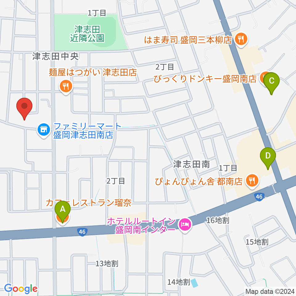 ランディア東山堂 津志田センター周辺のカフェ一覧地図