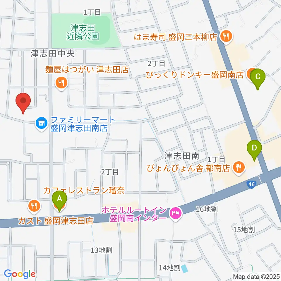 ランディア東山堂 津志田センター周辺のカフェ一覧地図