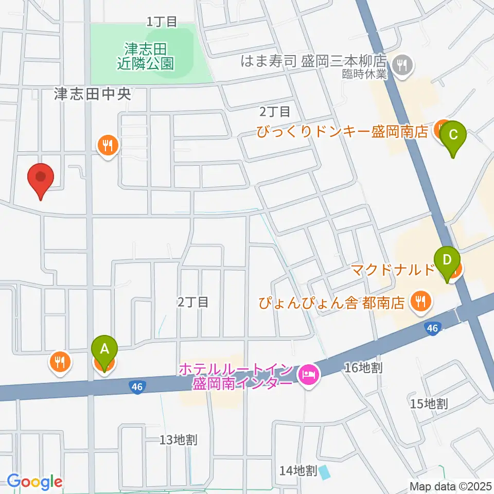 ランディア東山堂 津志田センター周辺のカフェ一覧地図