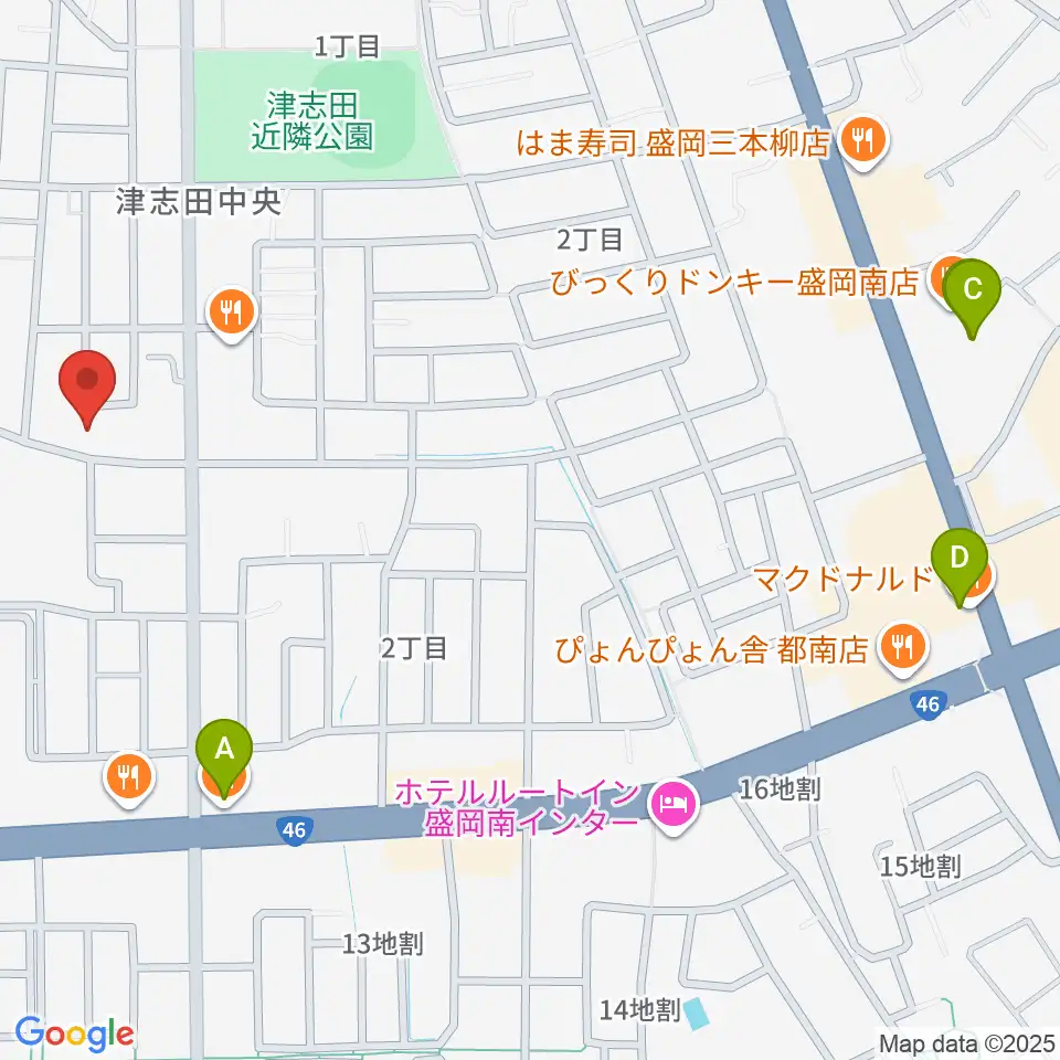 ランディア東山堂 津志田センター周辺のカフェ一覧地図