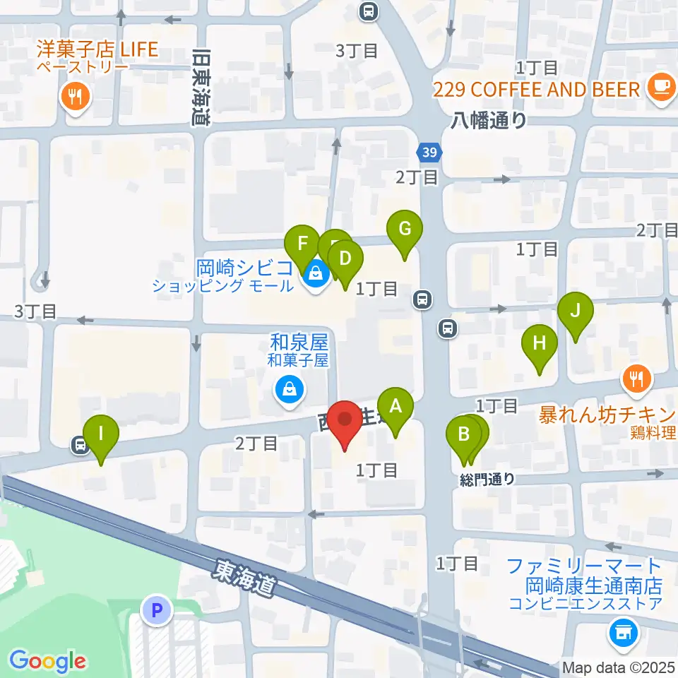 ひかりのラウンジ周辺のカフェ一覧地図