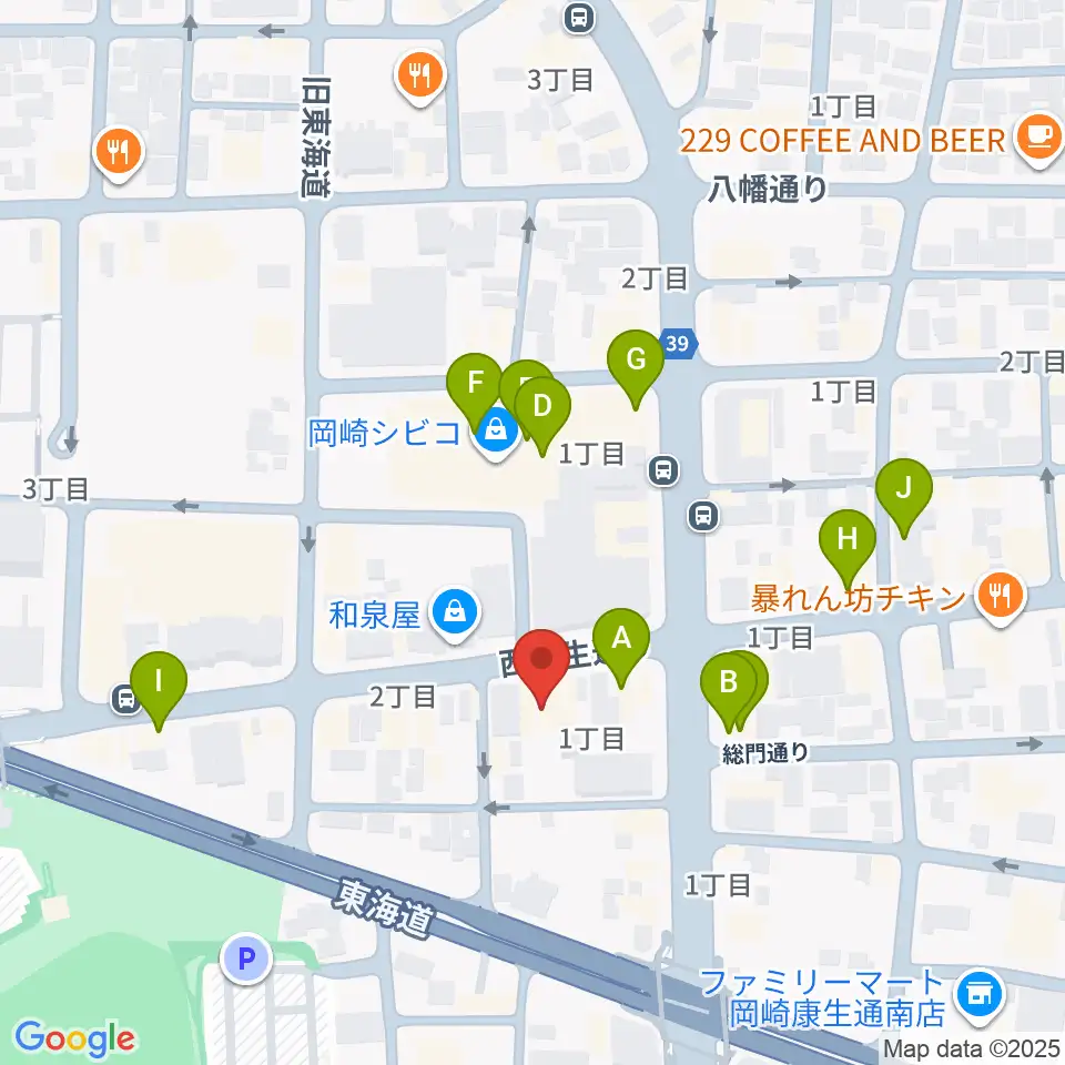 ひかりのラウンジ周辺のカフェ一覧地図
