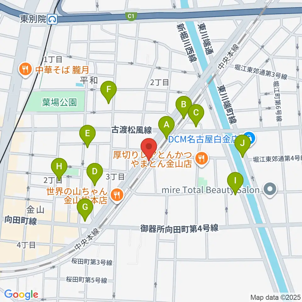 金山CLUB SARU周辺のカフェ一覧地図