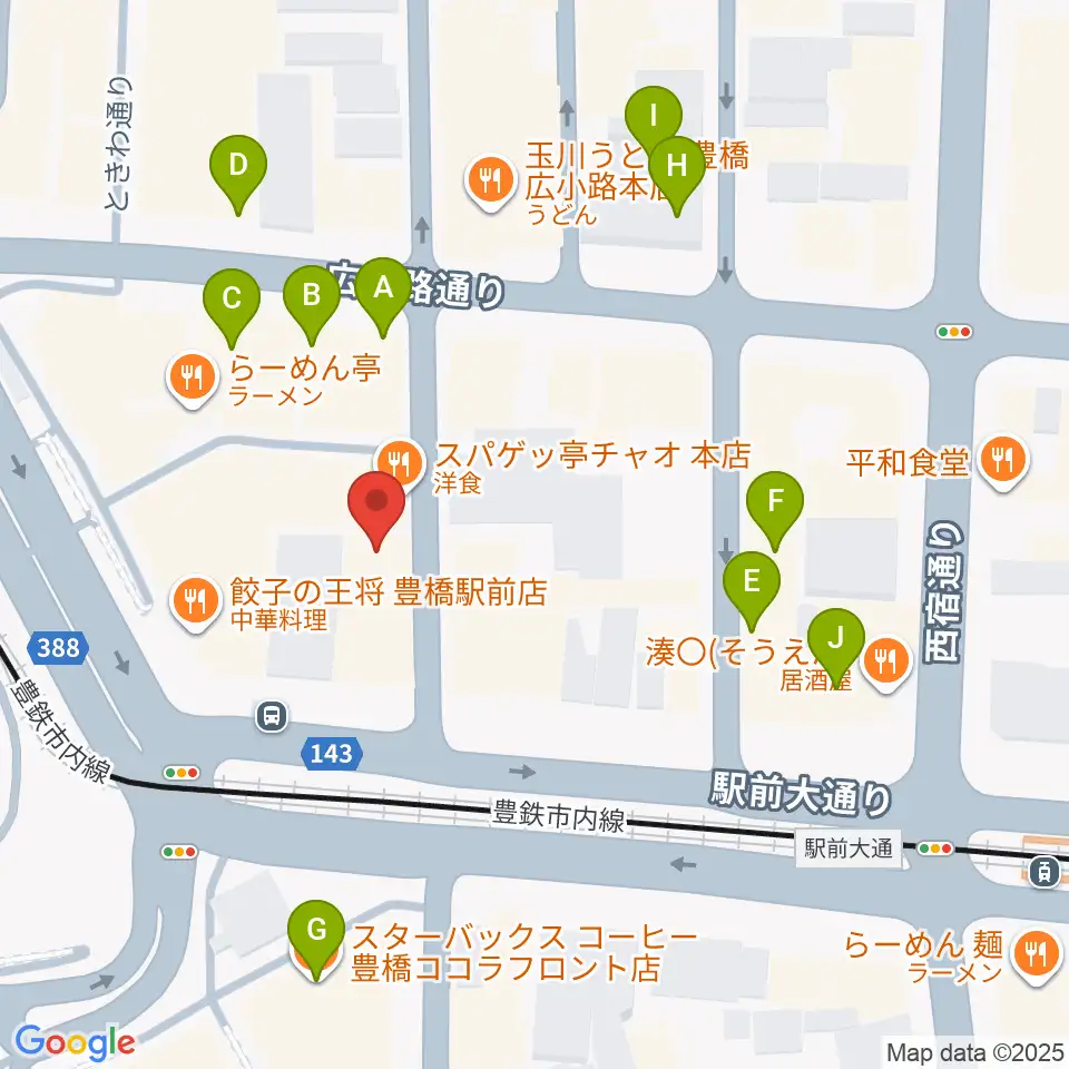 豊橋club KNOT周辺のカフェ一覧地図