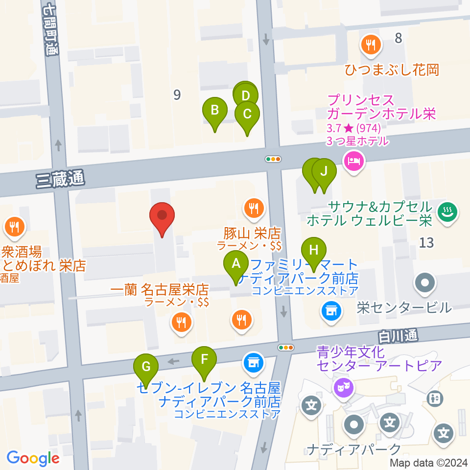 ピアノバージュネス周辺のカフェ一覧地図