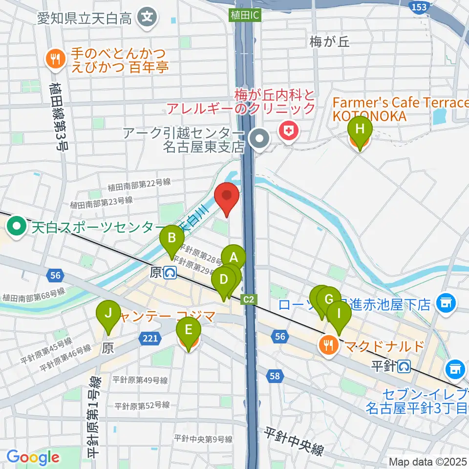 スタジオチャージ周辺のカフェ一覧地図