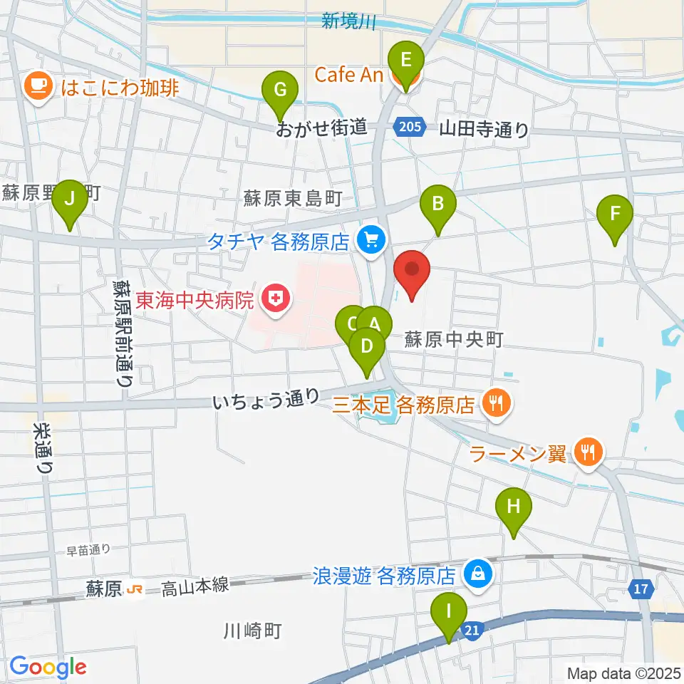プリニーの市民会館周辺のカフェ一覧地図