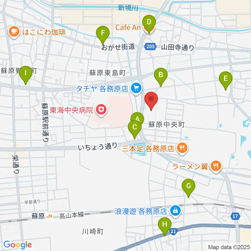 プリニーの市民会館周辺のカフェ一覧地図