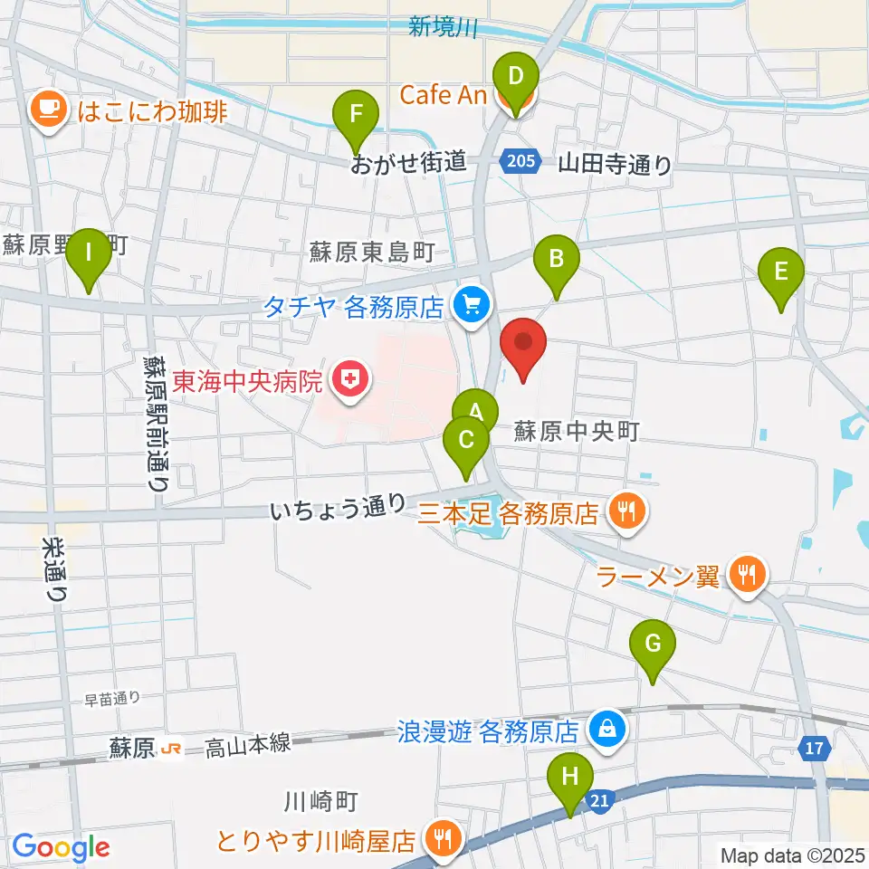 プリニーの市民会館周辺のカフェ一覧地図