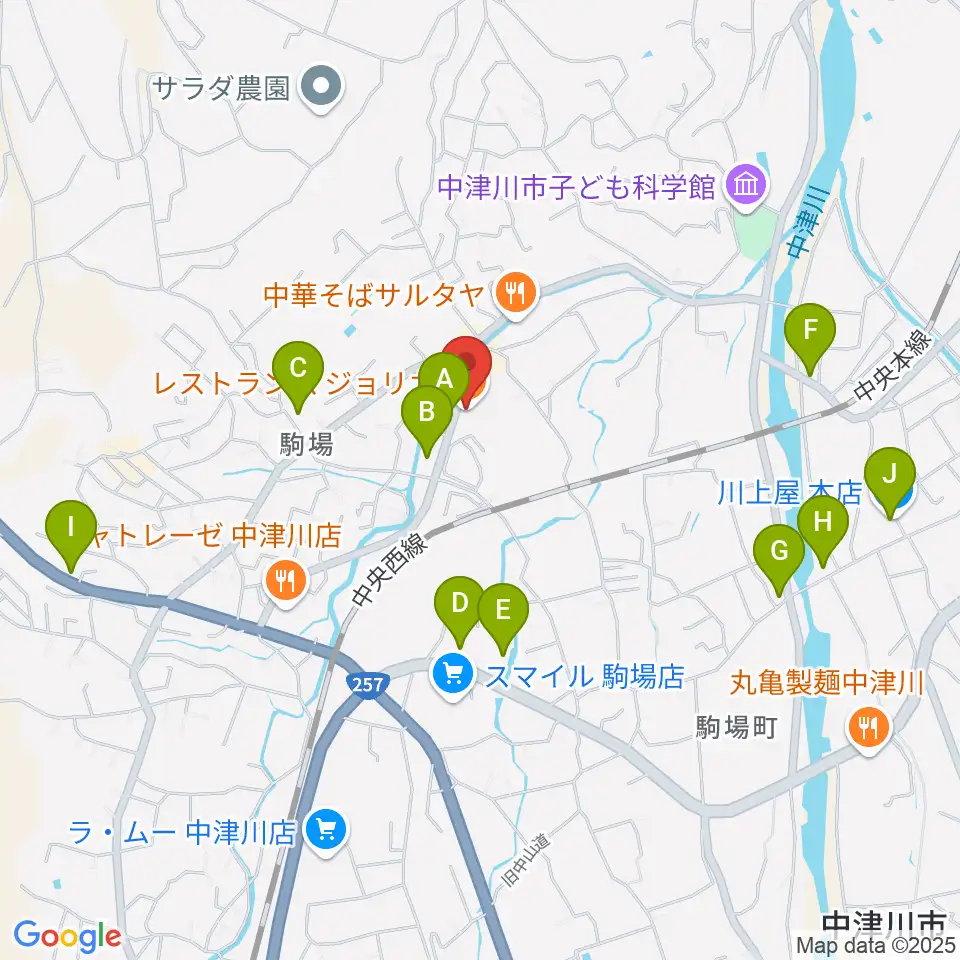 マジョリカ・バンブー周辺のカフェ一覧地図