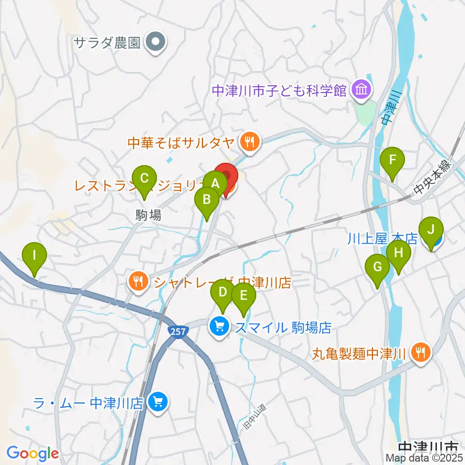 マジョリカ・バンブー周辺のカフェ一覧地図