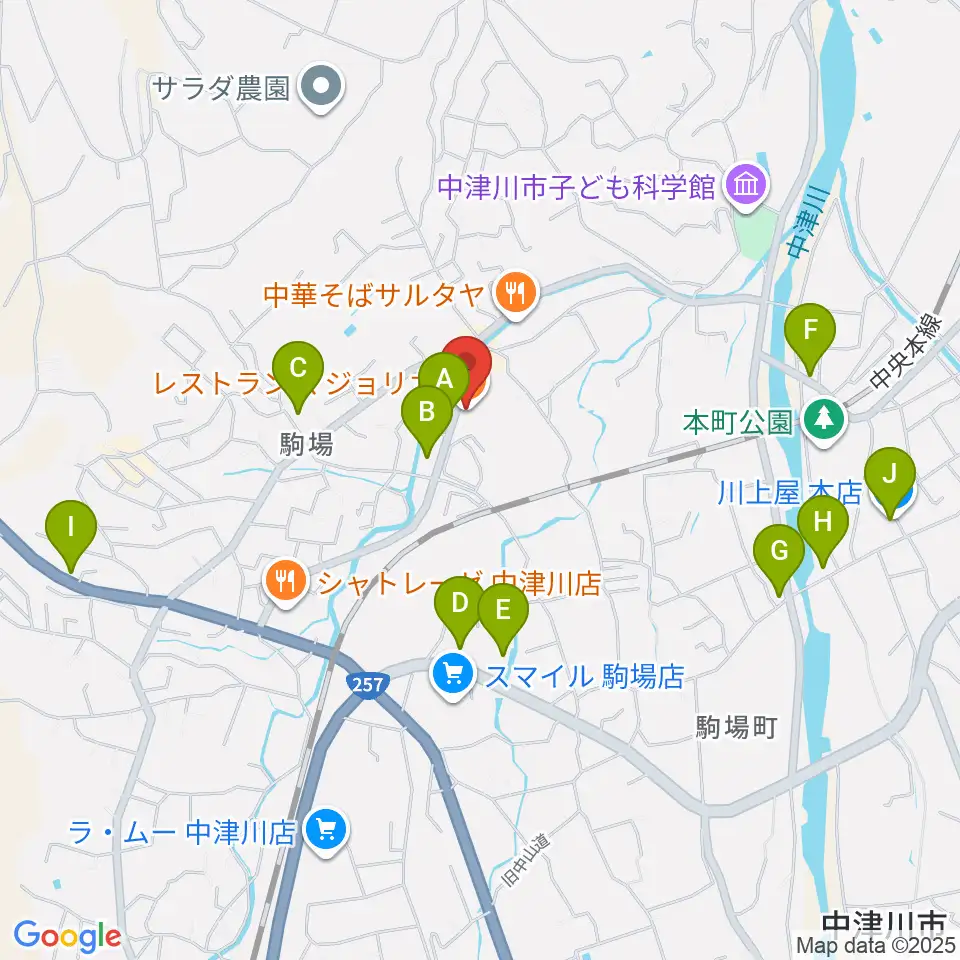 マジョリカ・バンブー周辺のカフェ一覧地図