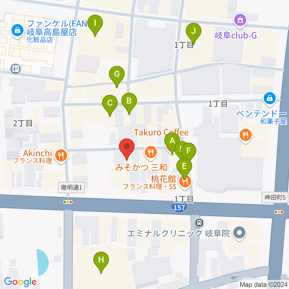 JAZZ LIVE SPOT BAGU周辺のカフェ一覧地図