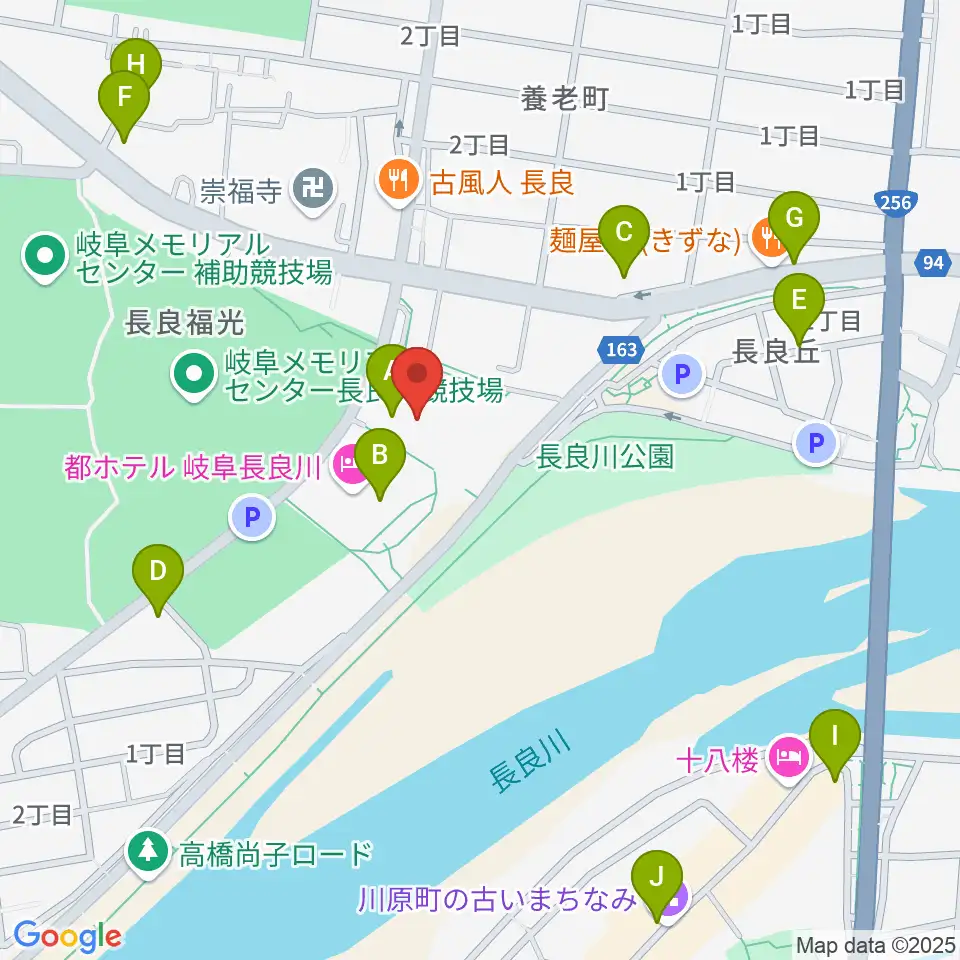 長良川国際会議場周辺のカフェ一覧地図