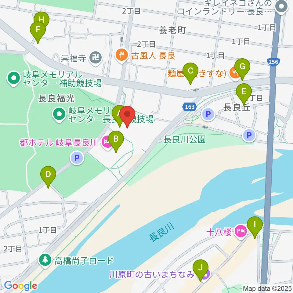 長良川国際会議場周辺のカフェ一覧地図