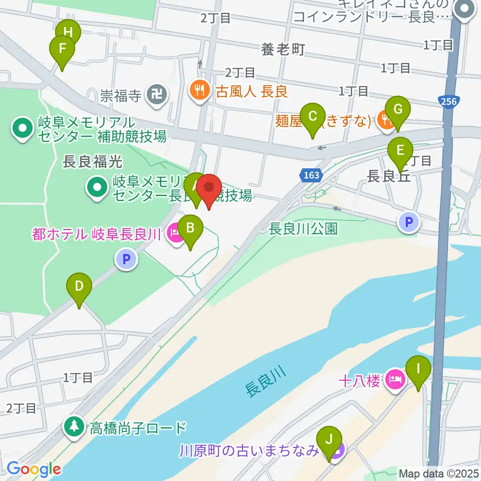 長良川国際会議場周辺のカフェ一覧地図
