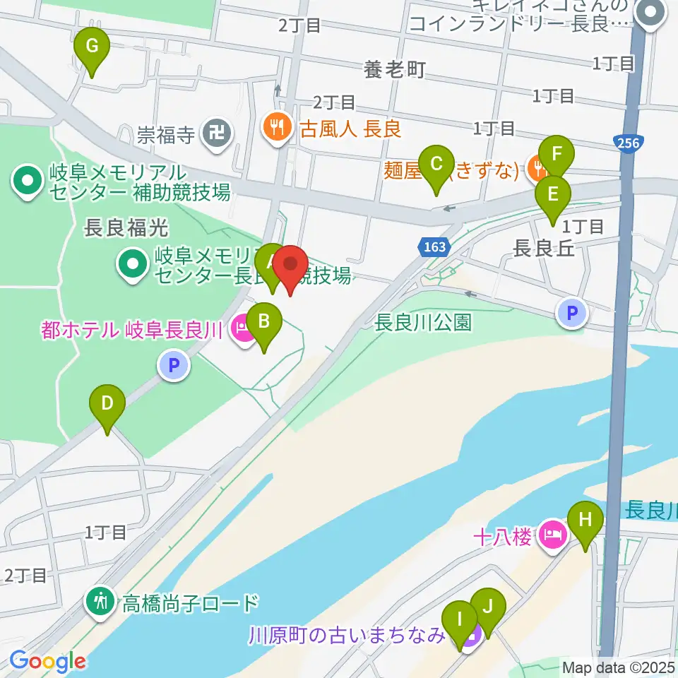 長良川国際会議場周辺のカフェ一覧地図