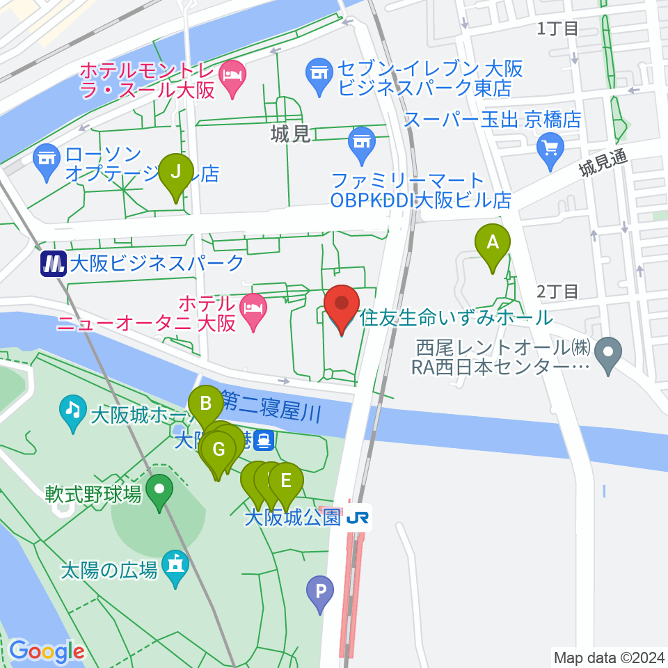 住友生命いずみホール周辺のカフェ一覧地図