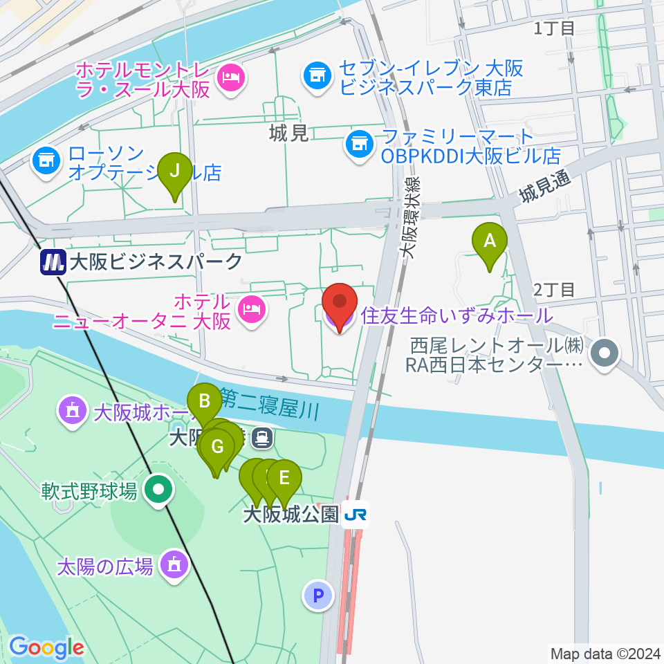 住友生命いずみホール周辺のカフェ一覧地図