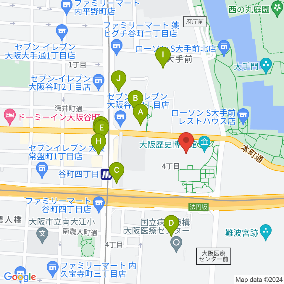 NHK大阪ホール周辺のカフェ一覧地図