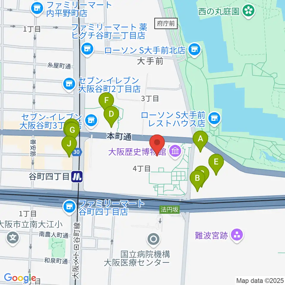 NHK大阪ホール周辺のカフェ一覧地図