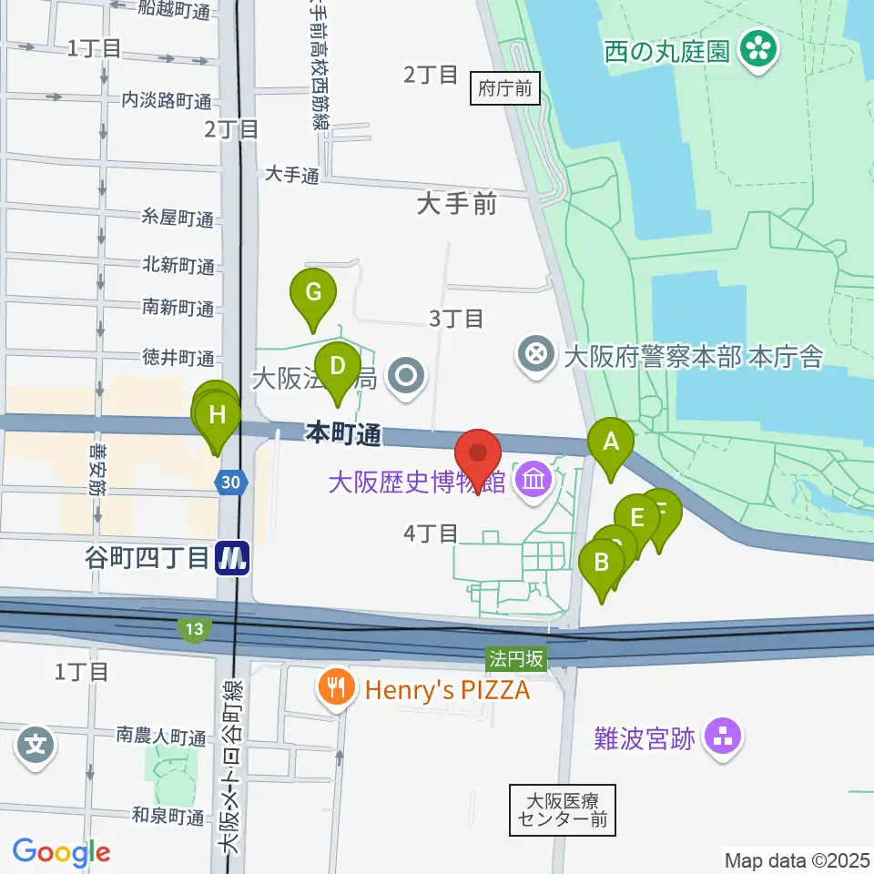 NHK大阪ホール周辺のカフェ一覧地図