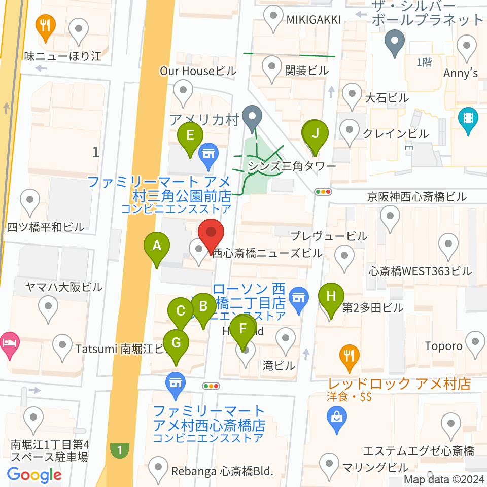 FANJ twice周辺のカフェ一覧地図