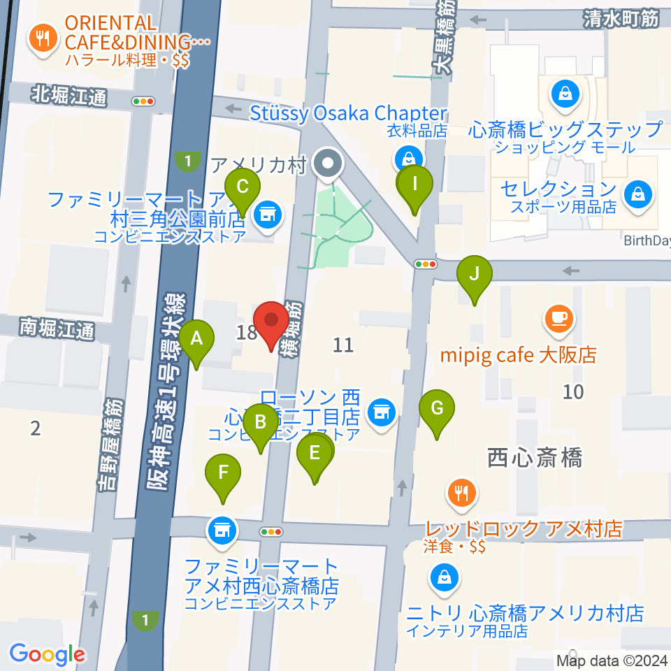 FANJ twice周辺のカフェ一覧地図