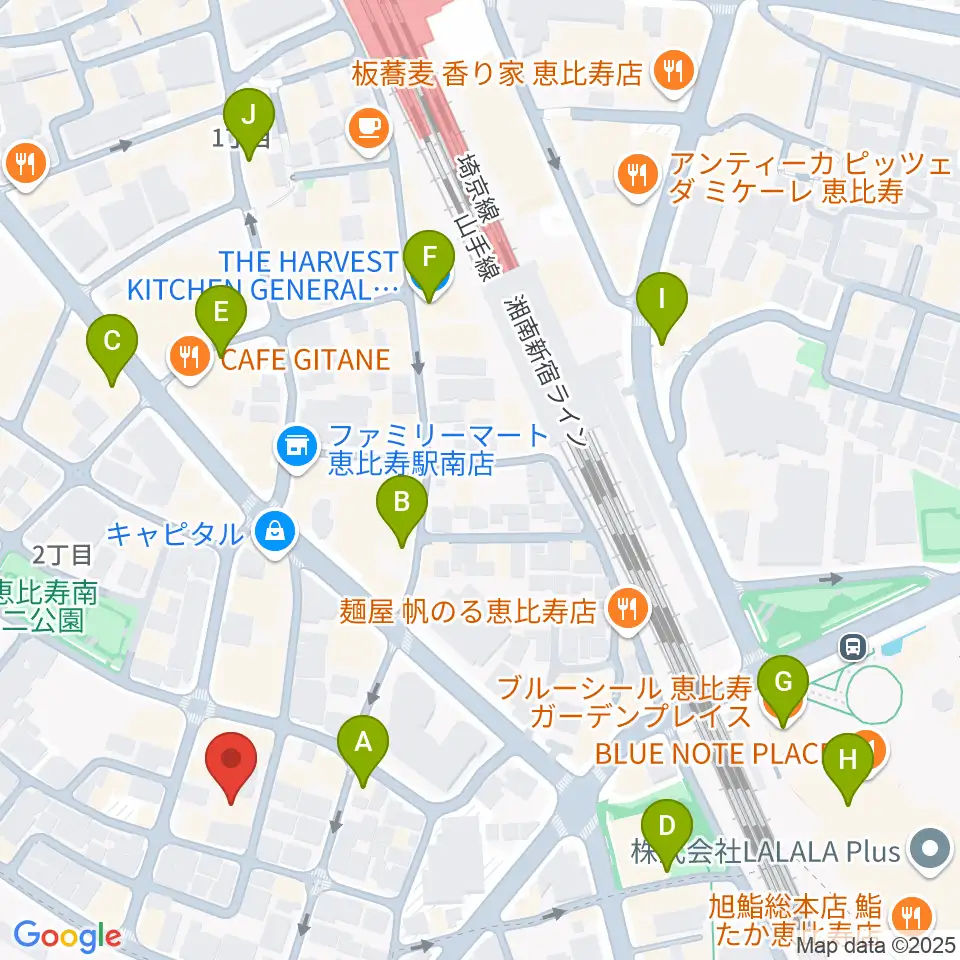 ATOゴスペル教室 恵比寿本校周辺のカフェ一覧地図