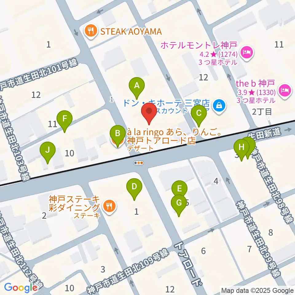 神戸VARIT.周辺のカフェ一覧地図